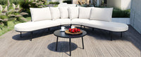 Patio Half- Moon Curved Outdoor Furniture Sofa Set with Coffee Table