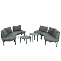 8-Piece Patio Sofa Furniture Set, Half Moon Outdoor Sectional Sofa