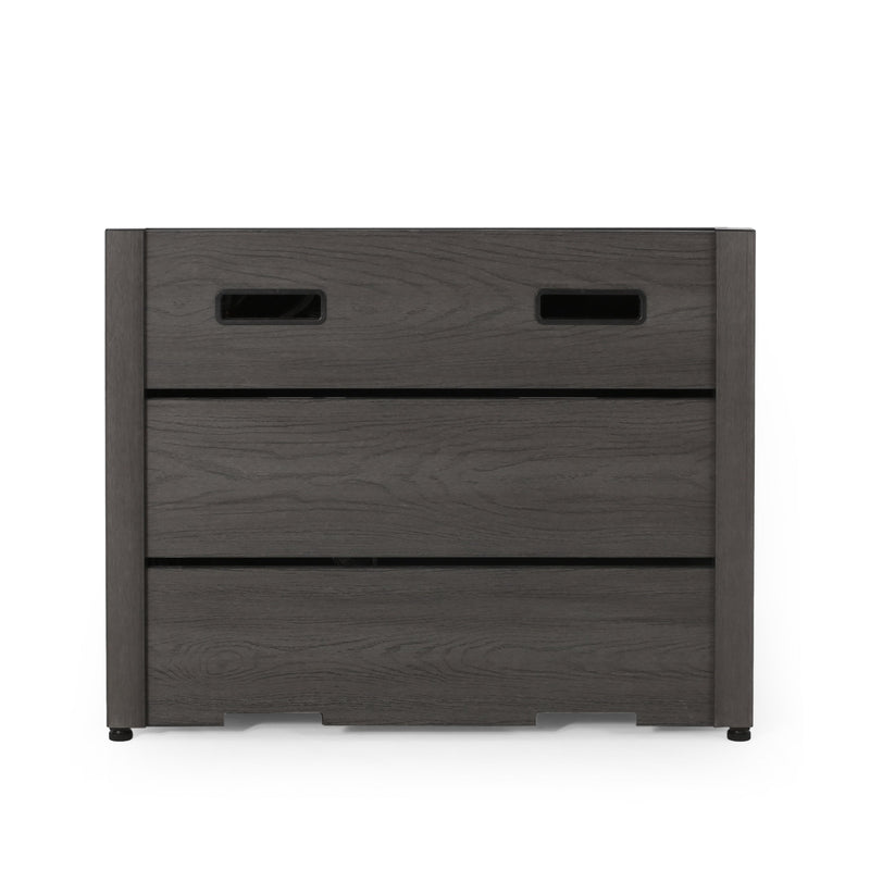 Rustic Style Outdoor 31' WPC Base Square Propane Fire Pit, 40,000 BTU,