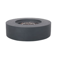 Modern Lightweight Concrete Outdoor Circular Fire Pit 50,000 BTU Dark