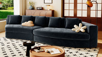 4-Seater Curved Modular Chenille Sofa – Navy Blue
