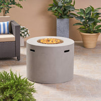 Light Grey Magnesium Oxide 31' Round Fire Pit with 40,000 BTU for