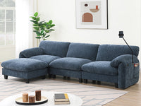 108' Modular Sectional Sofa, L-Shape with 31.5' Extra-Wide Seat