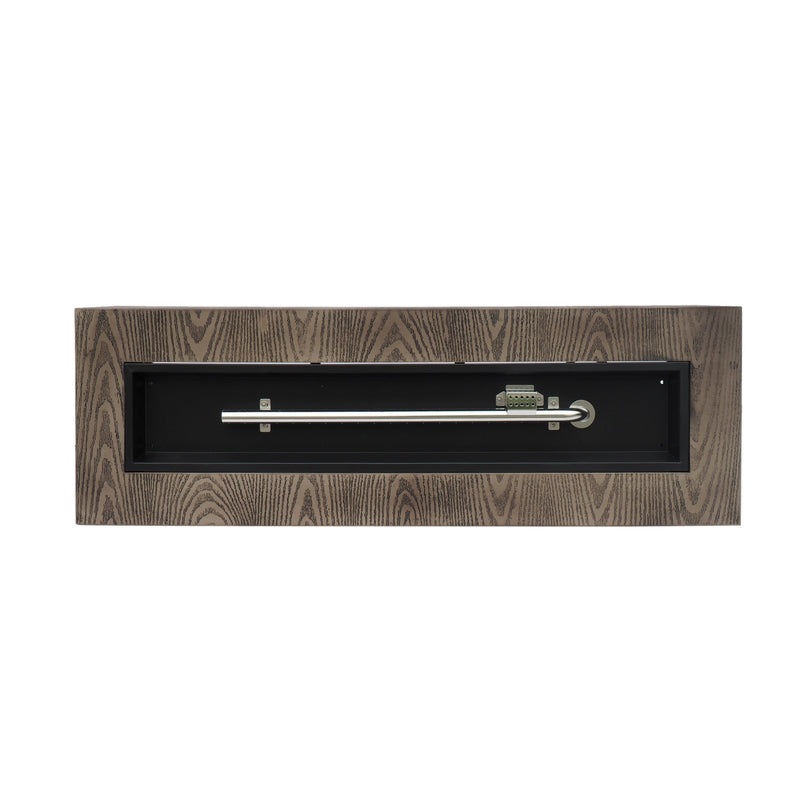 Outdoor 48' Rectangular Iron Propane Fire Pit with 50,000 BTU, Brown