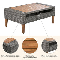 6-Pieces All Weather PE Wicker Sofa Set, Outdoor Rattan sofa With