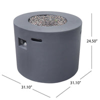 Contemporary 31' Round MGO Fire Pit with 40,000 BTU in Dark Grey