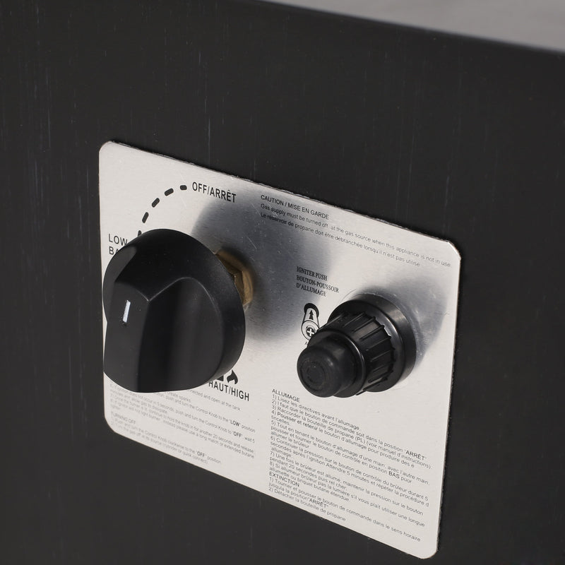 Vernon Rectangle Fire Pit 50,000 BTU Dark Gray Iron 50x25.5x15.25