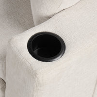 Beige Chenille Sectional Sofa Convertible Pull-out Bed with Storage