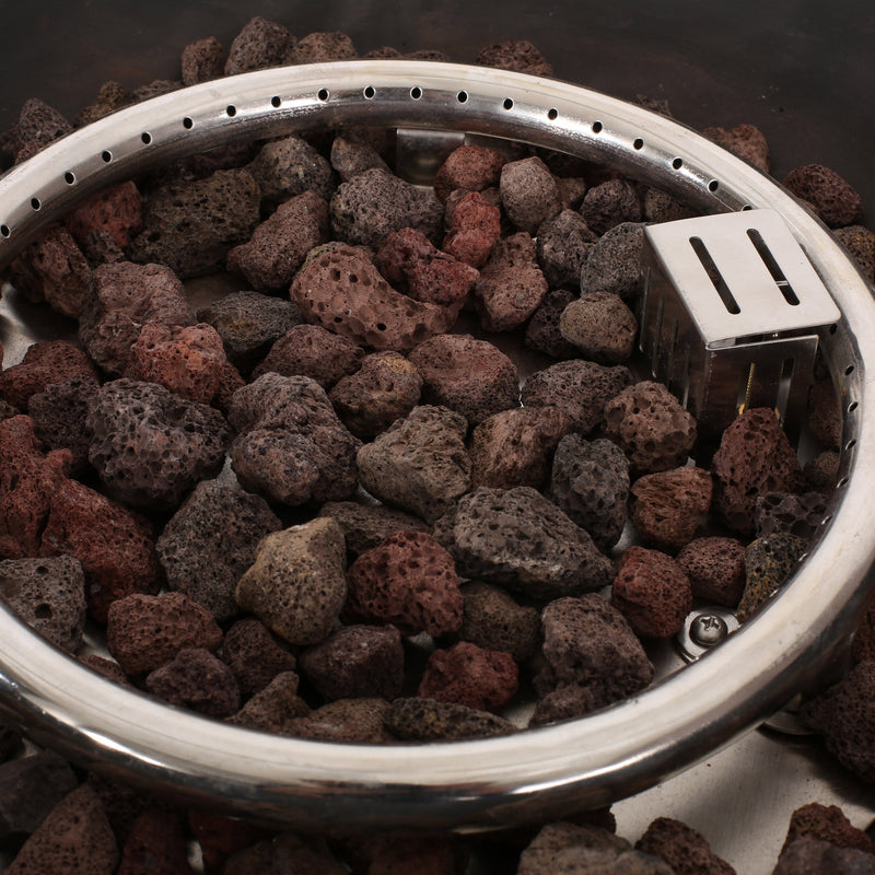 Rustic Style Outdoor 31' WPC Base Square Propane Fire Pit, 40,000 BTU,