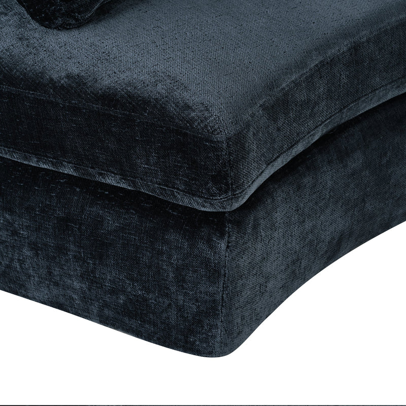 4-Seater Curved Modular Chenille Sofa – Navy Blue