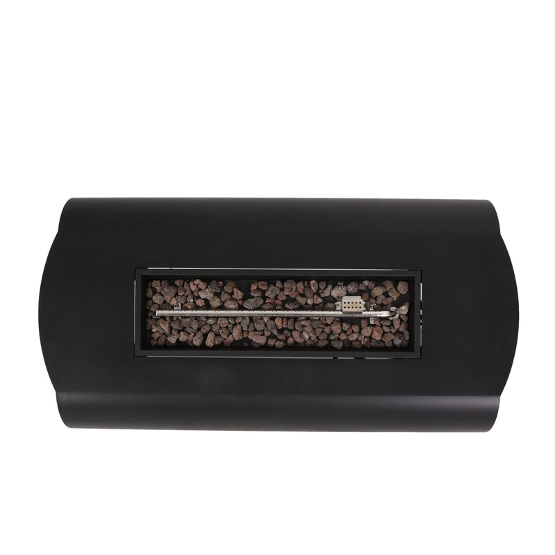 Vernon Rectangle Fire Pit 50,000 BTU Dark Gray Iron 50x25.5x15.25