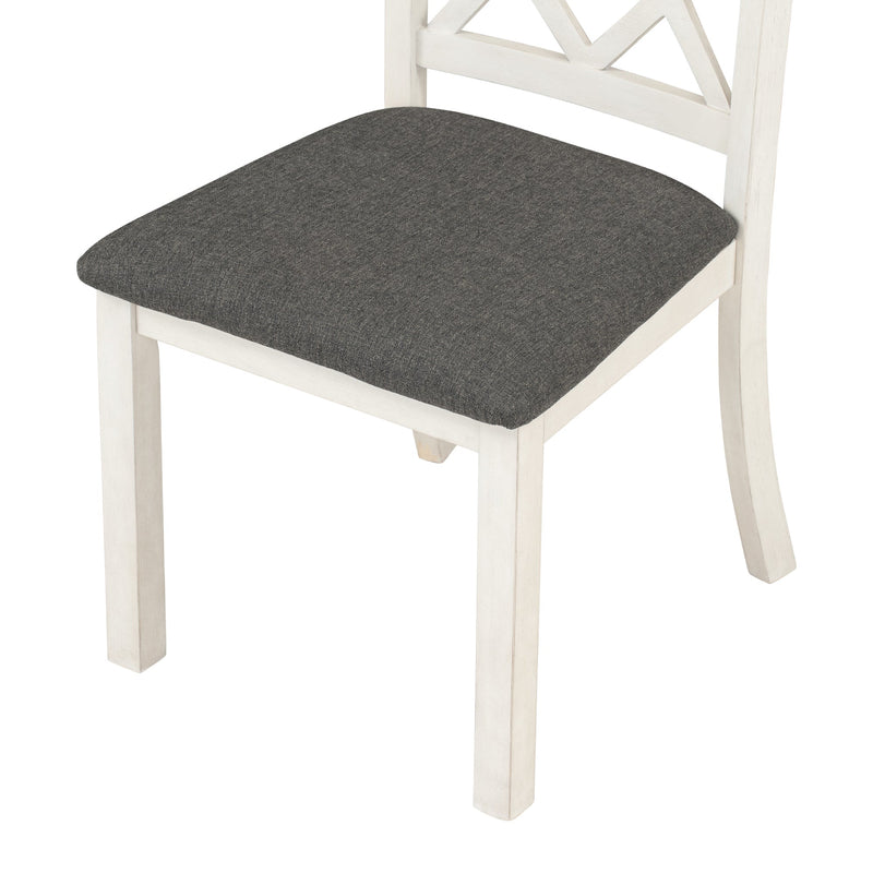 Mid-Century Solid Wood 5-Piece Round Dining Table Set, Kitchen Table