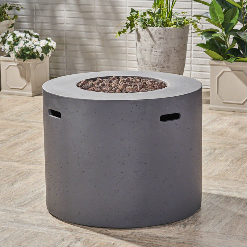 Contemporary 31' Round MGO Fire Pit with 40,000 BTU in Dark Grey