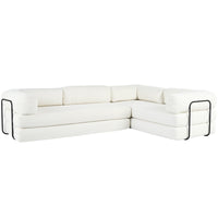 L-Shaped Modular Sofa Bed in Corduroy Fabric, Ideal for Living Rooms