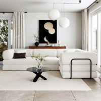 L-Shaped Modular Sofa Bed in Corduroy Fabric, Ideal for Living Rooms