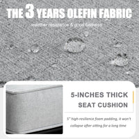 Aluminum Furniture Set with Fire Pit Table, 5 Pieces Patio Sectional