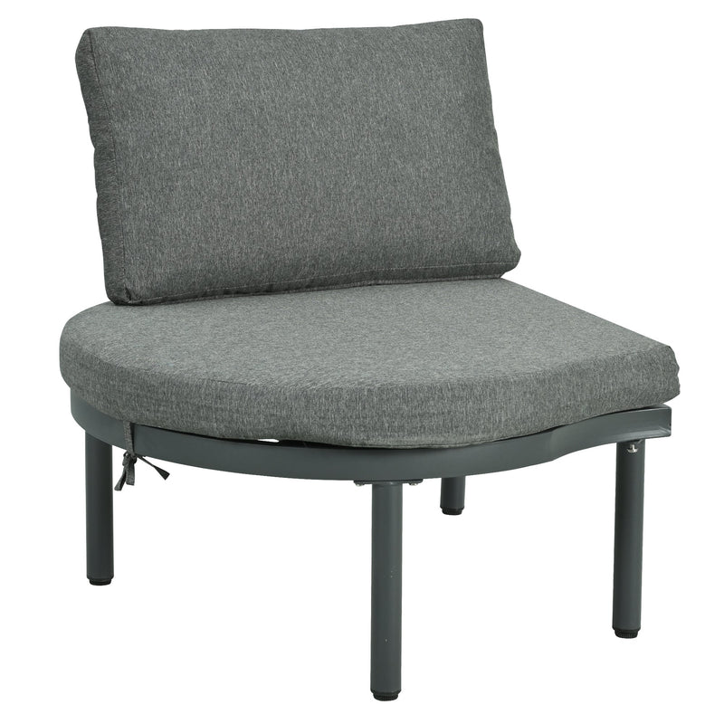 6-Piece Patio Sofa Furniture Set, Half Moon Outdoor Sectional Sofa