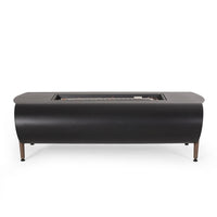 Vernon Rectangle Fire Pit 50,000 BTU Dark Gray Iron 50x25.5x15.25