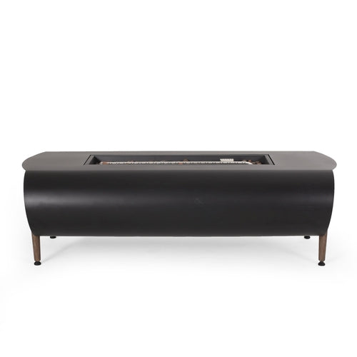 Vernon Rectangle Fire Pit 50,000 BTU Dark Gray Iron 50x25.5x15.25