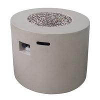 Light Grey Magnesium Oxide 31' Round Fire Pit with 40,000 BTU for