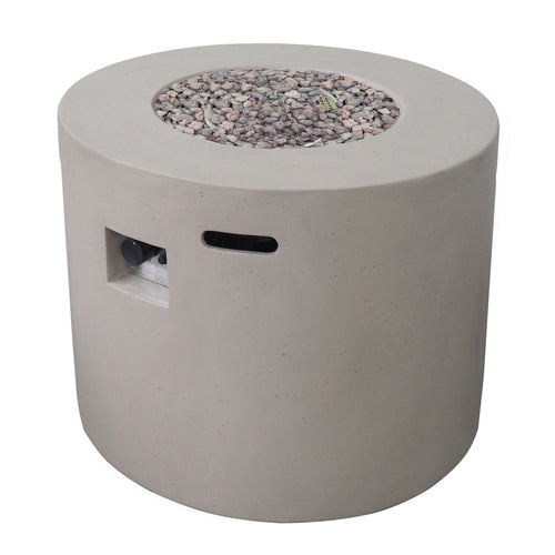 Light Grey Magnesium Oxide 31' Round Fire Pit with 40,000 BTU for