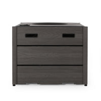 Rustic Style Outdoor 31' WPC Base Square Propane Fire Pit, 40,000 BTU,