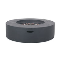 Modern Lightweight Concrete Outdoor Circular Fire Pit 50,000 BTU Dark
