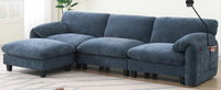 108' Modular Sectional Sofa, L-Shape with 31.5' Extra-Wide Seat