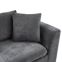 Modern L-Shaped Sectional Sofa with Storage in Gray Chenille, 93.7'
