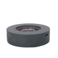 Modern Lightweight Concrete Outdoor Circular Fire Pit 50,000 BTU Dark