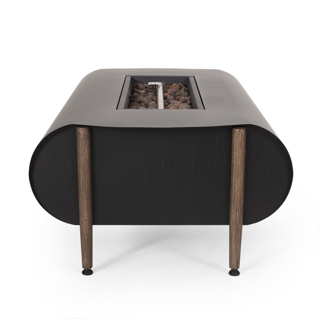 Vernon Rectangle Fire Pit 50,000 BTU Dark Gray Iron 50x25.5x15.25