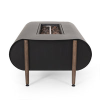 Vernon Rectangle Fire Pit 50,000 BTU Dark Gray Iron 50x25.5x15.25