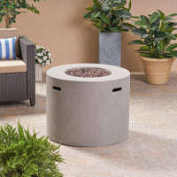 Light Grey Magnesium Oxide 31' Round Fire Pit with 40,000 BTU for