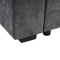 Modern L-Shaped Sectional Sofa with Storage in Gray Chenille, 93.7'