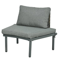 6-Piece Patio Sofa Furniture Set, Half Moon Outdoor Sectional Sofa