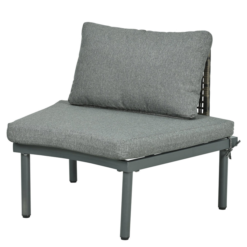 6-Piece Patio Sofa Furniture Set, Half Moon Outdoor Sectional Sofa