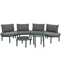 6-Piece Patio Sofa Furniture Set, Half Moon Outdoor Sectional Sofa