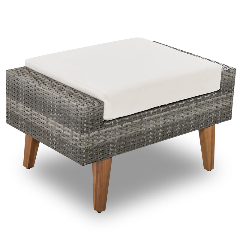 6-Pieces All Weather PE Wicker Sofa Set, Outdoor Rattan sofa With