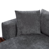 Modern L-Shaped Sectional Sofa with Storage in Gray Chenille, 93.7'