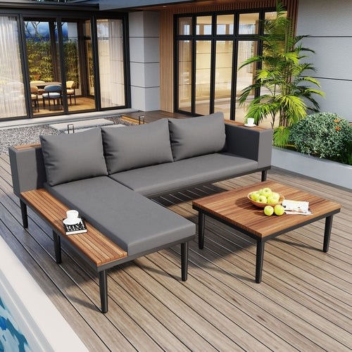 Luxury Patio Furniture Set with Removable Cushions and Coffee Table