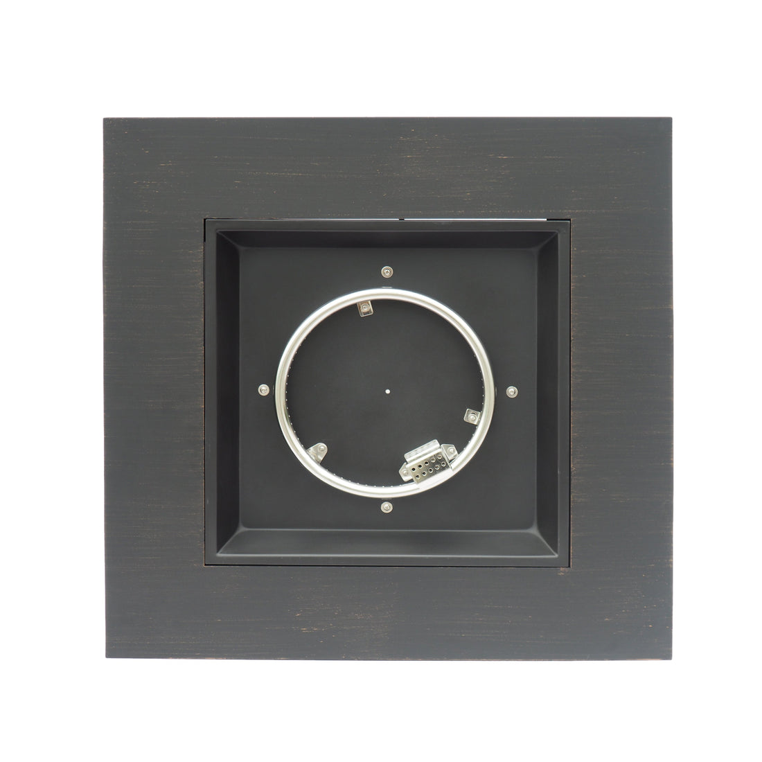 Outdoor Iron Square Propane Fire Pit with Tank Space, Brushed Brown