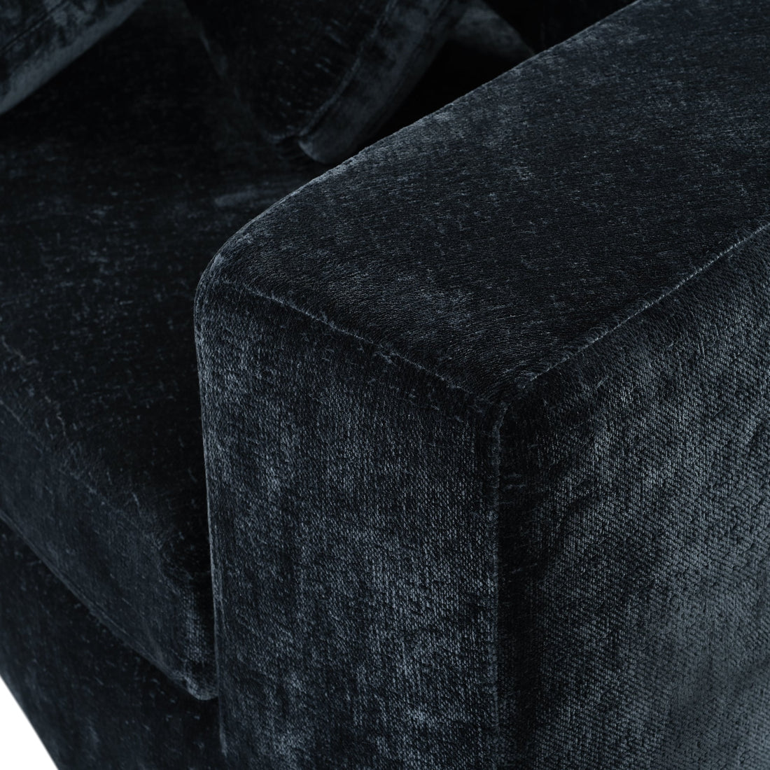 4-Seater Curved Modular Chenille Sofa – Navy Blue