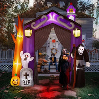 9.8 FT Halloween Inflatables Haunted House Castle Archway Outdoor