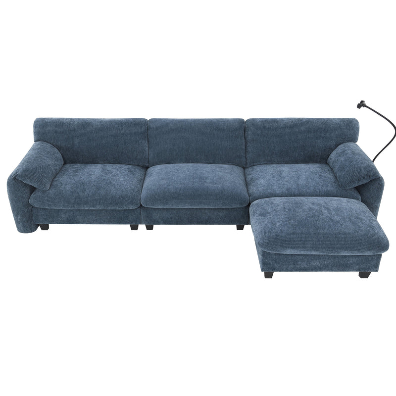 108' Modular Sectional Sofa, L-Shape with 31.5' Extra-Wide Seat