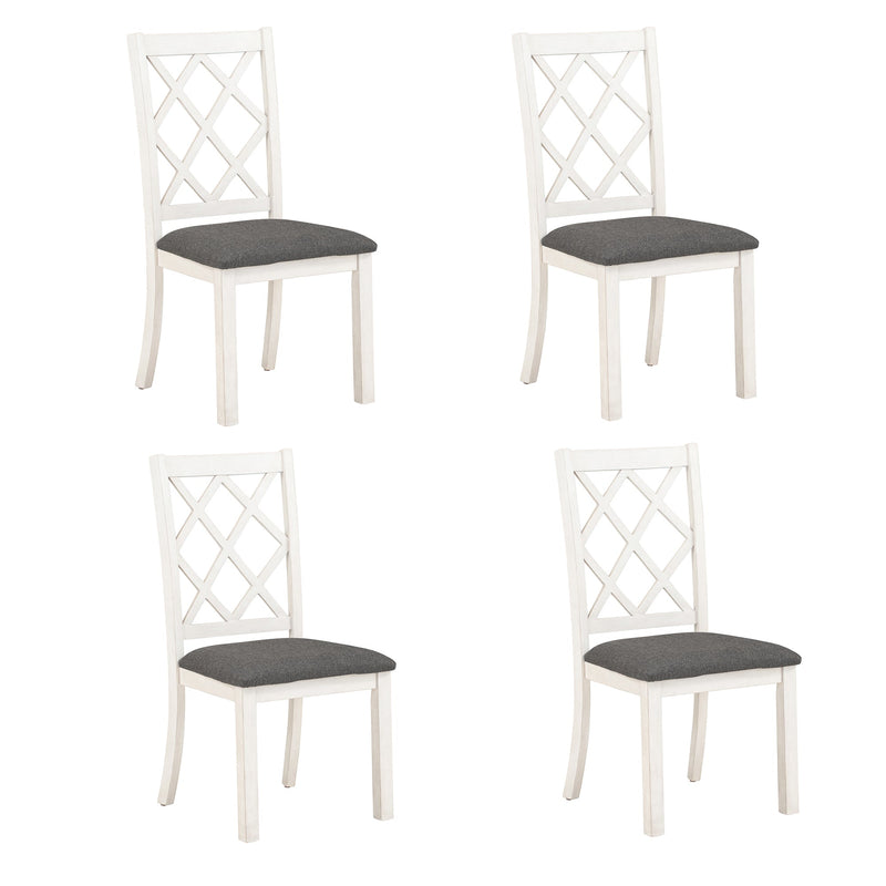 Mid-Century Solid Wood 5-Piece Round Dining Table Set, Kitchen Table