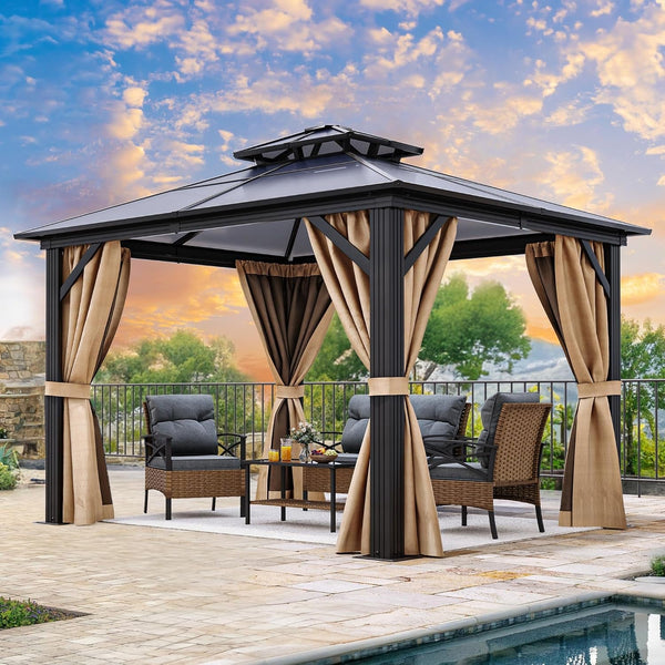 Double Roof Canopy 10x10 Patio Backyard Gazebo