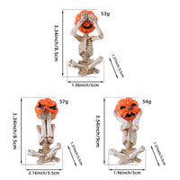 Pumpkin Head Skull Ornaments – 3-Piece Set