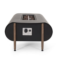 Vernon Rectangle Fire Pit 50,000 BTU Dark Gray Iron 50x25.5x15.25