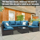 Ainfox 7 Pieces Patio Furniture Set Outdoor Rattan Wicker Patio Conversation Set with Coffee Table