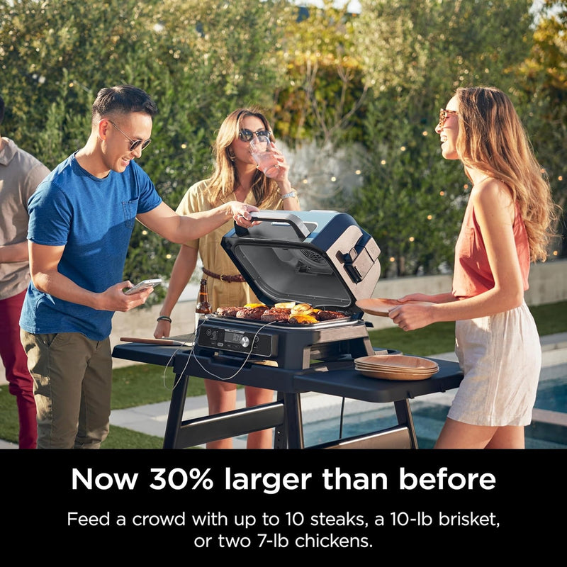 XL Smart Grill Smoker: 7-in-1, App Control, Black